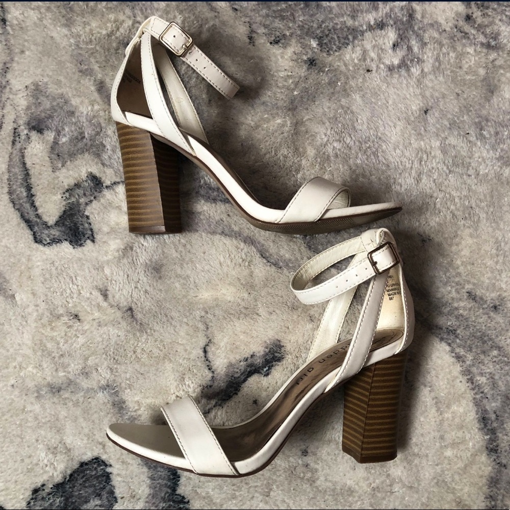 White Block Heels